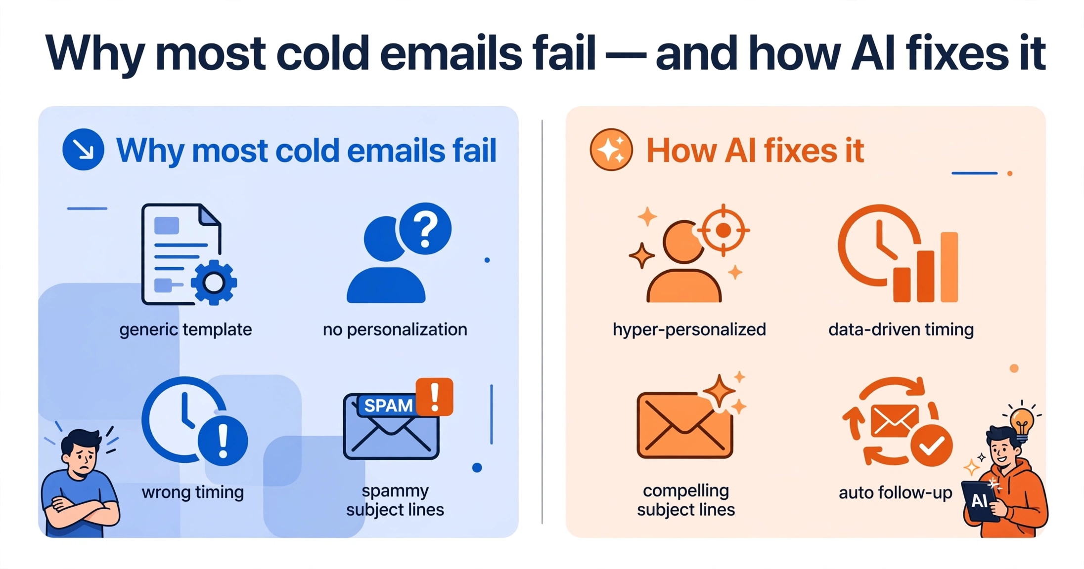 AI cold email templates comparison — generic vs personalized cold email
